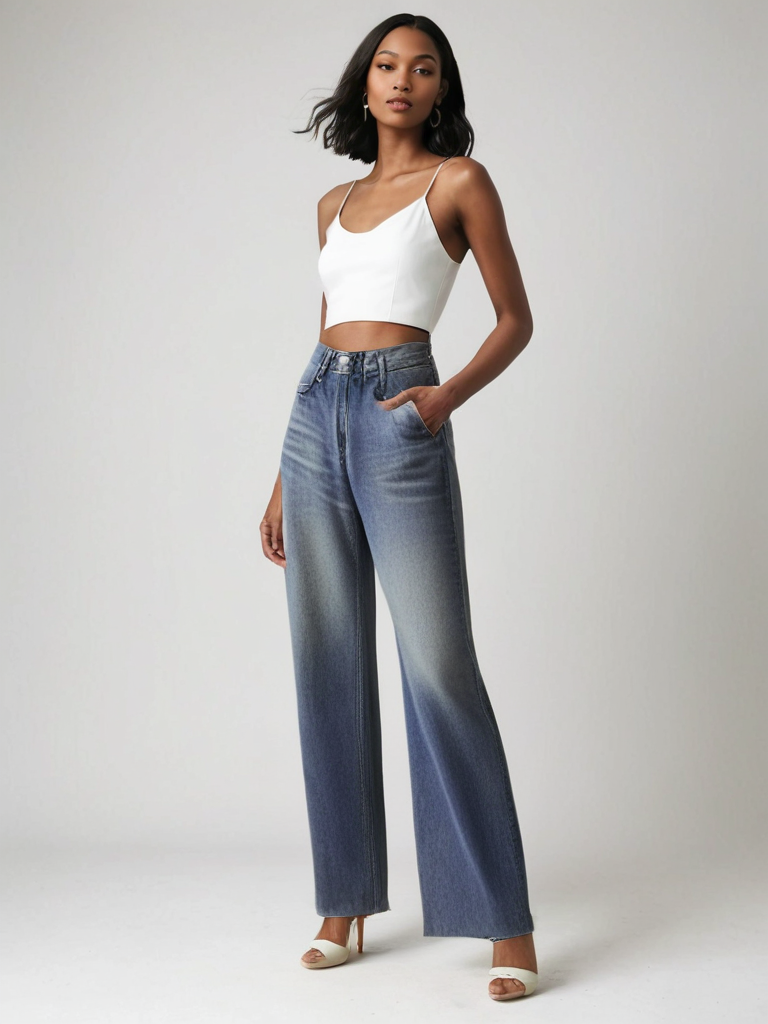 Jeans med utsvängda ben
