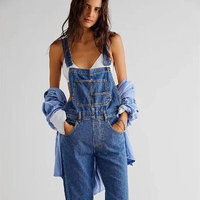Jeansoverall för dam – trendig hängselbyxa i denim