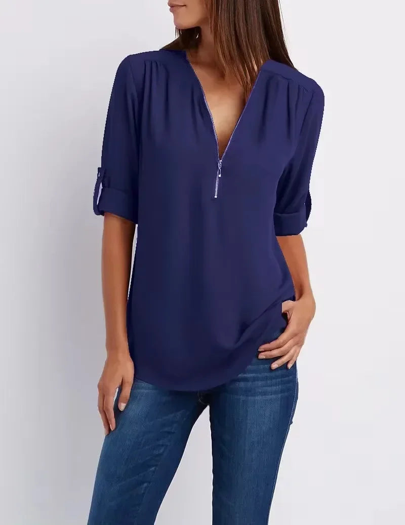 Ronja – Elegant topp med dragkedja